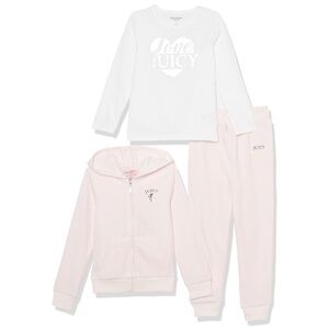 Juicy Couture girls 3 Pieces Hooded Jog Set